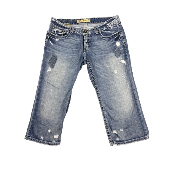 BKE Jeans Womens 31 Capri Mid Rise Medium Wash Denim Stretch Denim Stella‎ - Picture 1 of 9